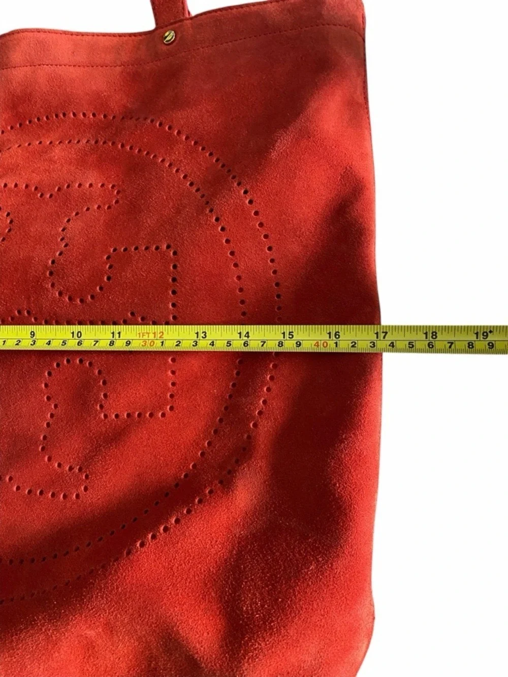 Tory Burch Marion Red Suede Logo Tote Bag